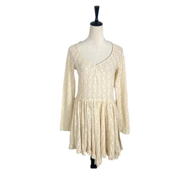 Intimately Free People Cream Lace Witchy Skater Dress Whimsical Fairy Large - Picture 1 of 8
